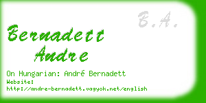 bernadett andre business card