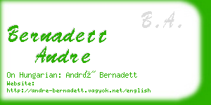 bernadett andre business card